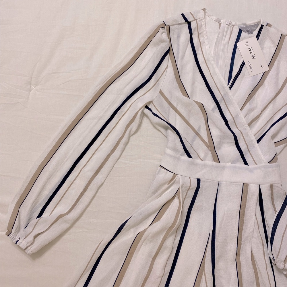 NLW Striped Long-Sleeved Romper
